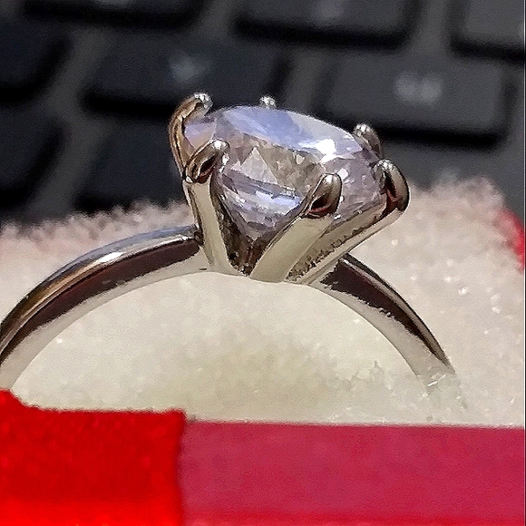 Silver-Plated Women's 2ct Round Solitaire CZ Cheap Wedding Ring Clearance Sale - Picture 3 of 6